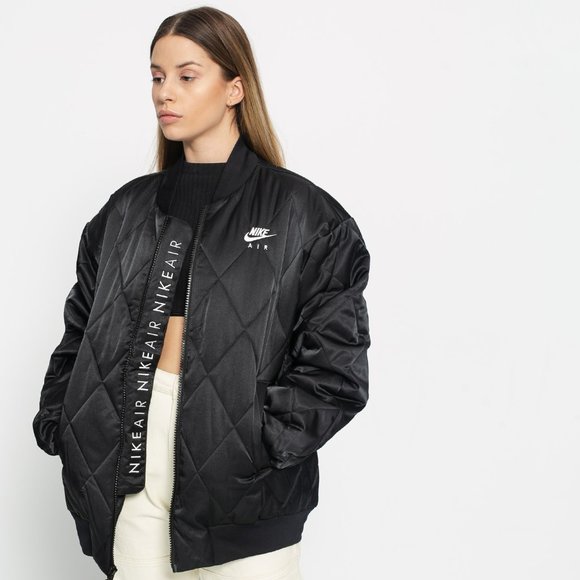 nike air quilted satin jacket